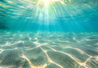 Sunlight Rays Underwater Seabed Scene