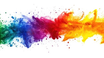 Fototapeta premium explosion of pride rainbow paint isolate