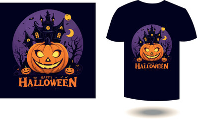 Happy Halloween T shirt Design Template 
