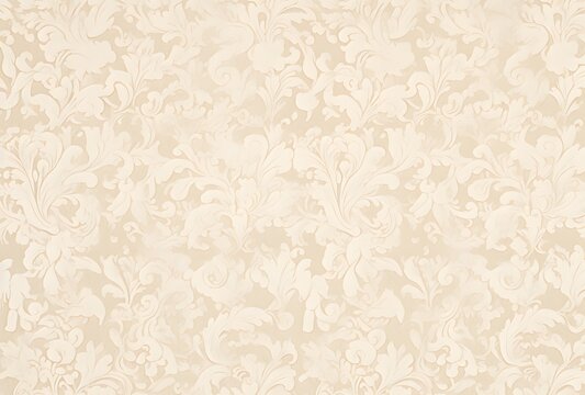 Fototapeta Beige Damask Floral Pattern Vintage Wallpaper