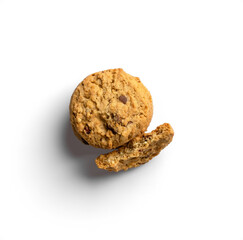 Chocolate Chip Cookie Pile with a Bite Taken