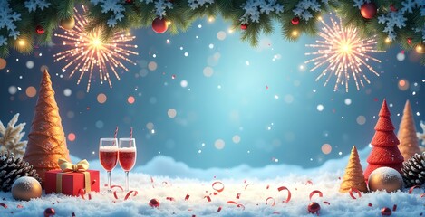 New Year holiday cards, New Year holidays concept. Illustration. Place for text, empty space.