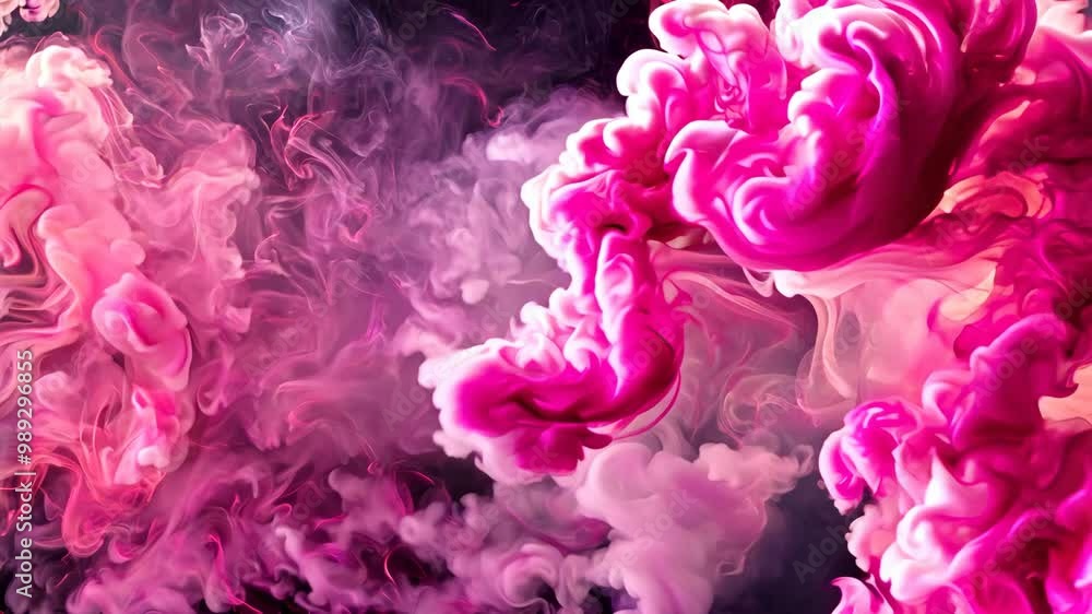 Poster colorful smoke swirls create mesmerizing patterns in an artistic display at night