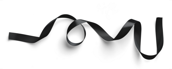 Curved Black Satin Ribbon