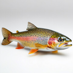Obraz premium Rainbow trout. Fish on a white background. 