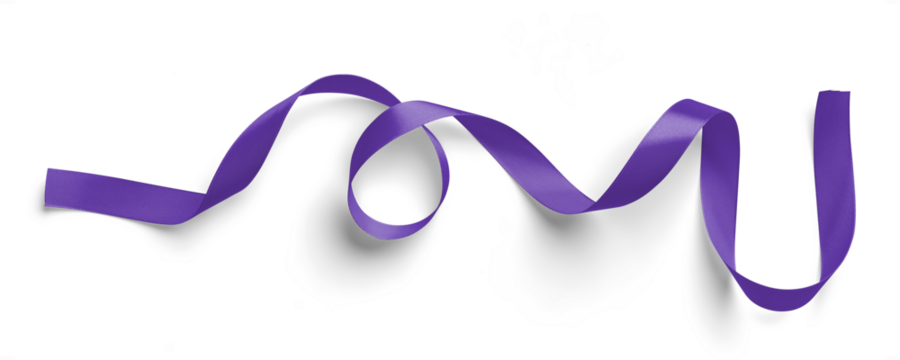 Curved Purple Satin Ribbon