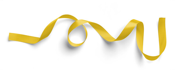 Curved Yellow Satin Ribbon