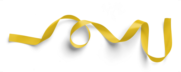 Curved Yellow Satin Ribbon