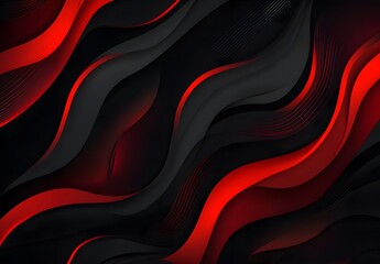 Abstract Red and Black Wavy Background
