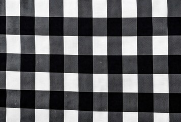 Fototapeta premium Black and White Gingham Fabric Texture