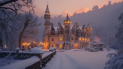 castle at christmas time