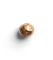 Golden Painted Nut with Detailed Texture