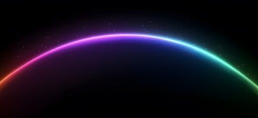 Neon Gradient Arc on Black Background