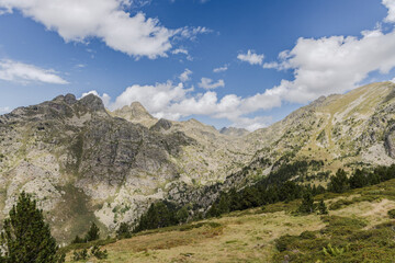 Landscape of Pyrenees mountains in summer, Andorra