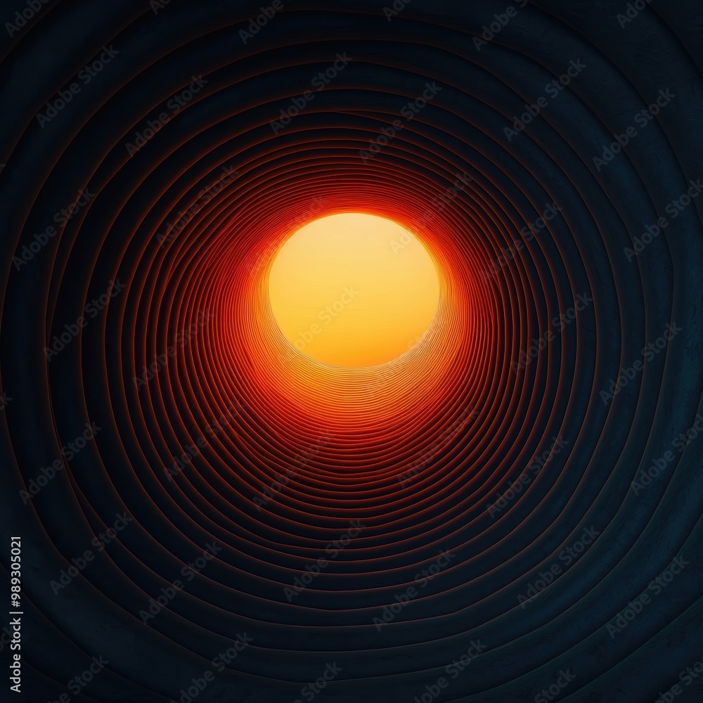 Poster Circular Patterns with Sunlight in an Abstract Tunnel