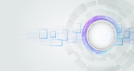 Obraz premium Abstract global sci fi concept. Digital internet communication on grey background. Wide Cyber security internet and networking concept. Hi-tech vector illustration with various technology elements.