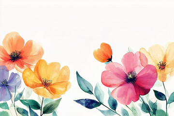 This beautiful watercolor flower arrangement elements