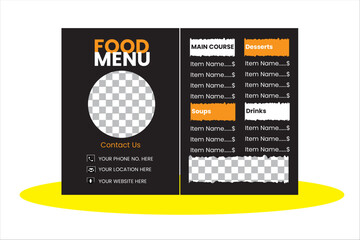 Modern double food menu vector design template.