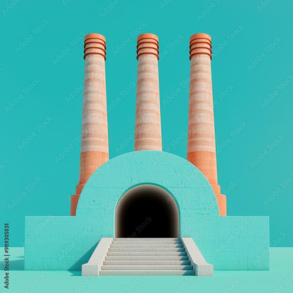 Aufkleber modern abstract factory design with colorful background