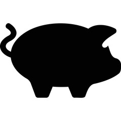 Simple vector icon piggy, pig