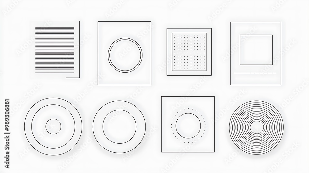 Aufkleber modern minimal square and circle labels for clean data labeling