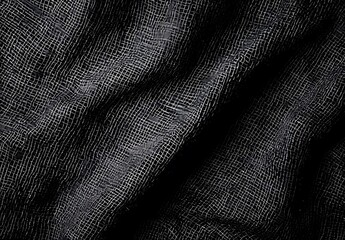 Fototapeta premium Dark Gray Woven Fabric Texture Background