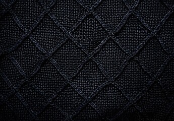 Obraz premium Black Knitted Fabric with Diamond Pattern Texture