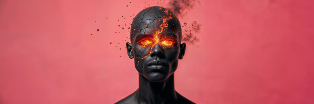 burnout man crack head division brain burning