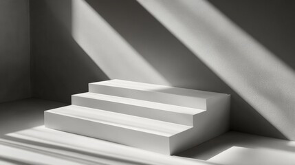 Obraz premium Minimalist Staircase in Monochrome Lighting