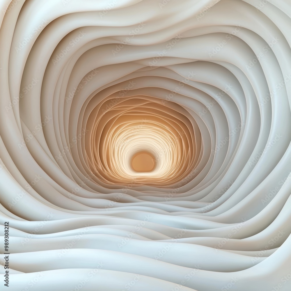 Poster abstract white tunnel with soft curves and gradients