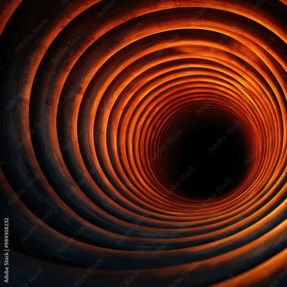 Poster abstract view of circular patterns in dark tones
