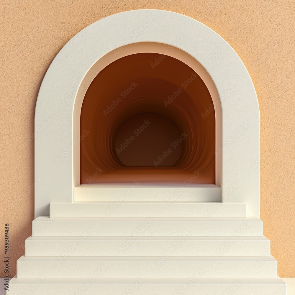 Poster modern architectural arch with soft color background
