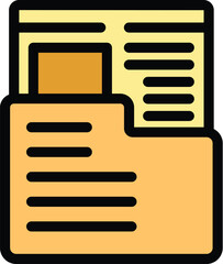 Fototapeta premium This vector illustration features a file folder storing and organizing digital documents, symbolizing efficient data management