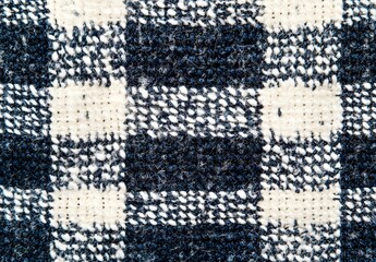Close Up Blue And White Tweed Fabric Texture