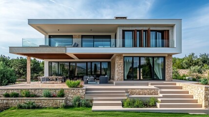 Fototapeta premium Villa with stunning terrace view