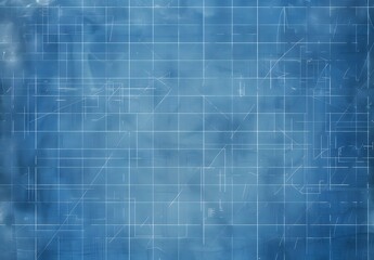 Fototapeta premium Blue Paper Blueprint Grid Background Texture
