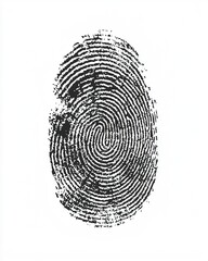 Human ink fingerprint isolated on white background. Generative Ai