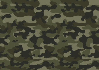 Fototapeta premium camouflage military texture, khaki pattern, seamless illustration, forest design