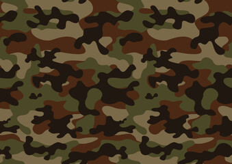 Fototapeta premium army camouflage background, seamless illustration, green vector print pattern