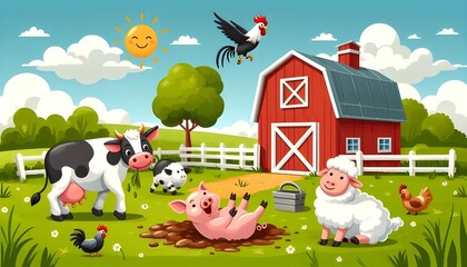 Naklejka premium farm animals