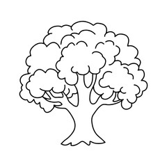 Tree in doodle style. Vector isolated on white background