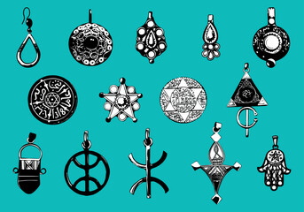 Arabic Jewelry Amazigh Touareg Vector