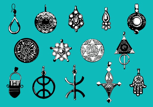 Arabic Jewelry Amazigh Touareg Vector