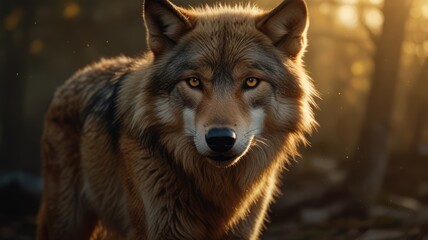 Fototapeta premium Wolf in the Sunlight