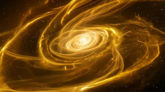 A bright yellow object is floating in space, surrounded by a swirling cloud of smoke and stars. The object appears to be a massive, glowing sphere