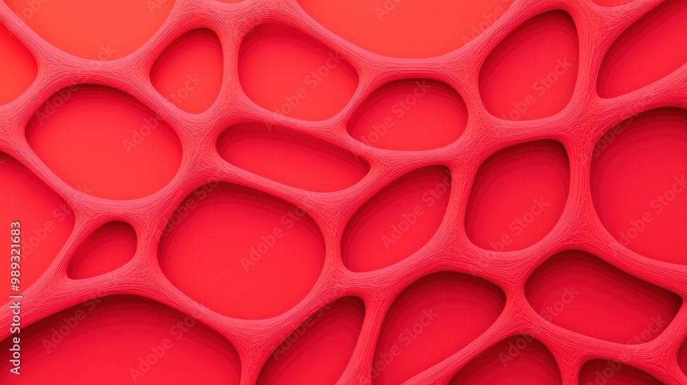 Aufkleber abstract red pattern with smooth organic shapes