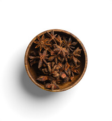 Wooden Bowl with Dried Star Anise