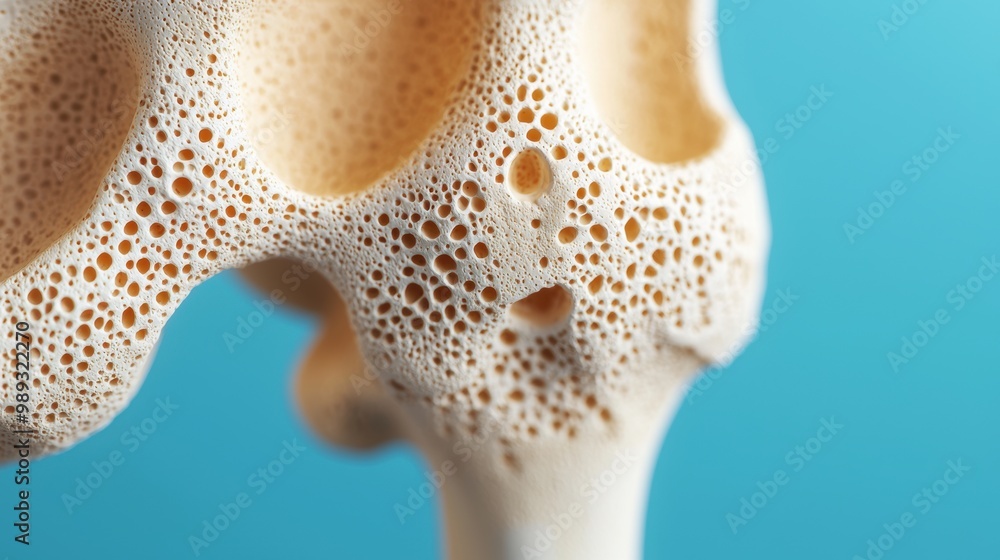 Poster close-up of bone structure with porous texture