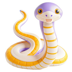 Fototapeta premium The image of a yellow snake with bright colors and a playful behavior is ideal for artistic processing of animation projects and creative 3D modeling.