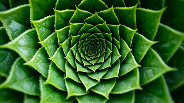 A close up of a green leafy plant with a spiral shape. The plant is very large and has many leaves